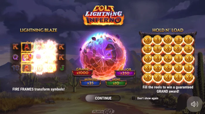 Colt Lightning Inferno schermata principale